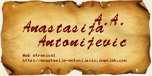 Anastasija Antonijević vizit kartica